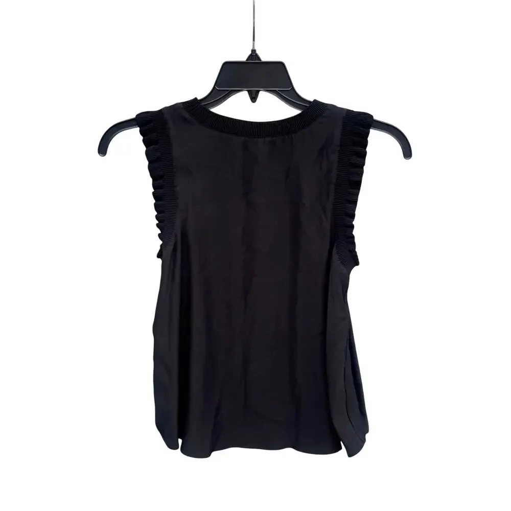 CINQ A SEPT Tous Les Jours Lenore Silk Tank Black Extra Small XS - Picture 7 of 7